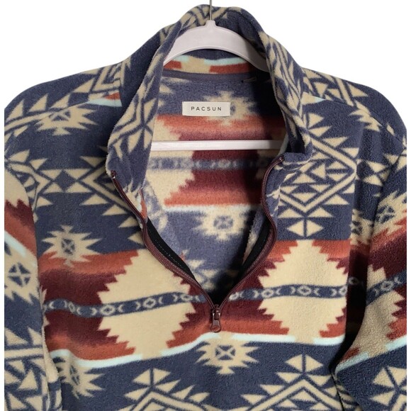 PACSUN Sweater Pullover Aztec Cowboy Western Sweatshirt Zip Jacket - Picture 3 of 10